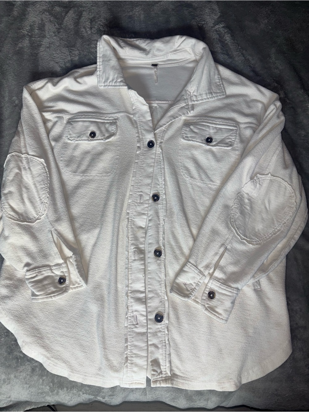 Free People White Button-Up Women’s Shirt Jacket
